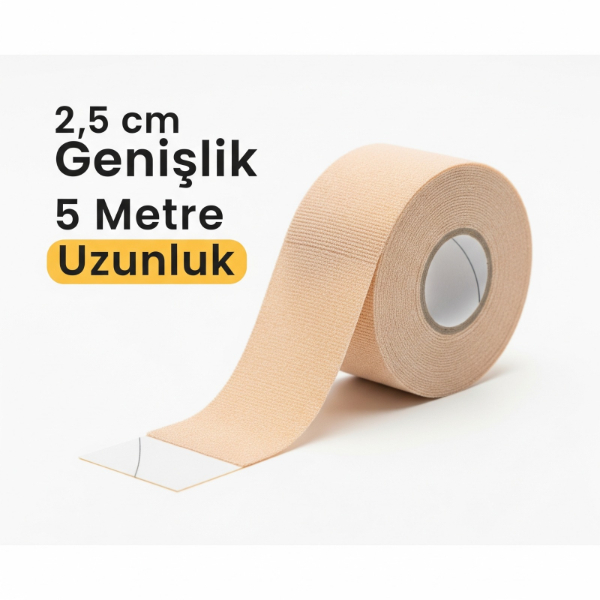 Kinezyo Ağrı Bandı 2.5 cm X 5 m Ten Rengi  - 4